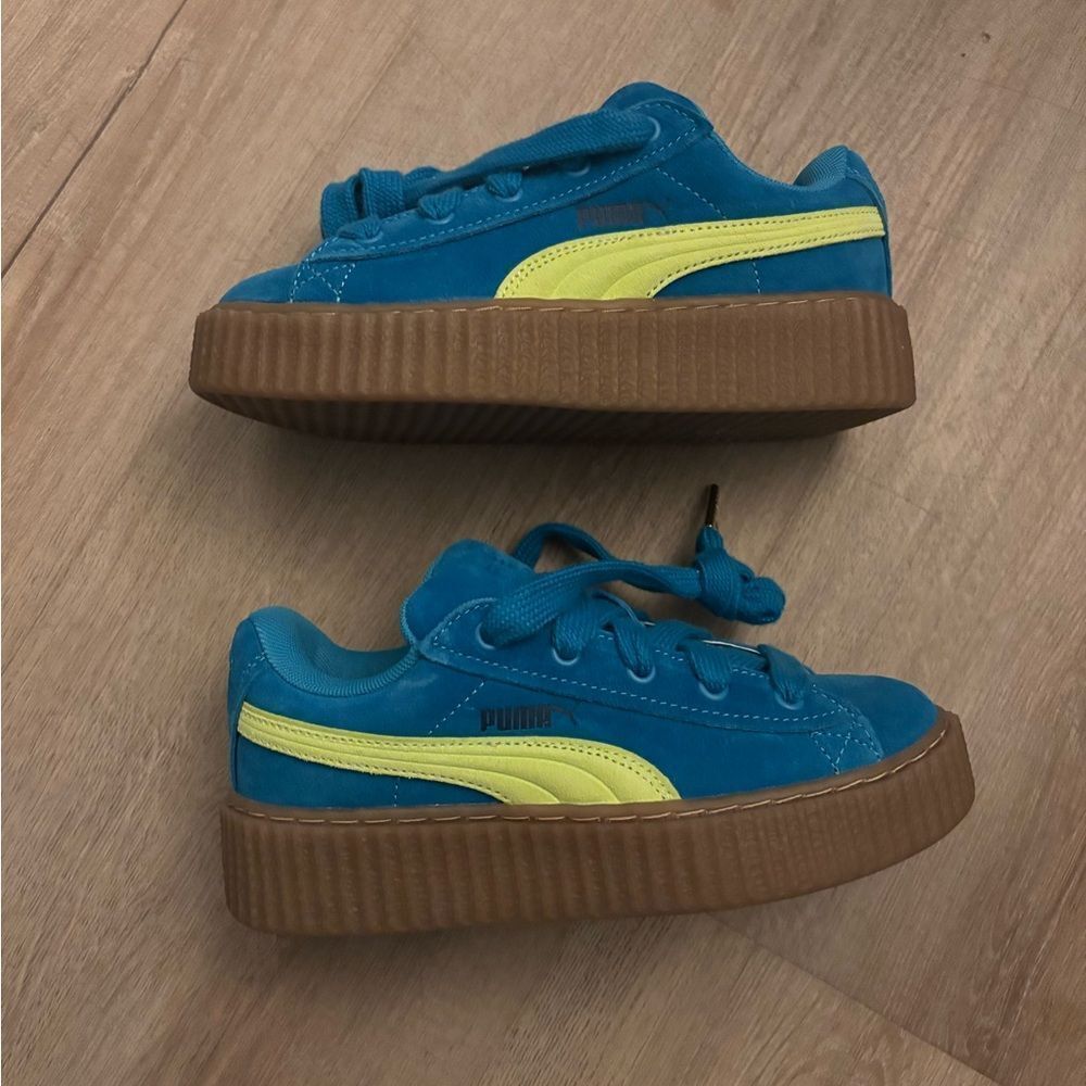 Puma x Fenty Kids Blue and Yellow Sneakers NWOT